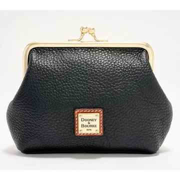 Dooney & Bourke Pebble Leather Large Framed Kisslock Purse