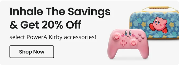 Inhale The Savings & Get 20% Off select PowerA Kirby accessories! Shop Now