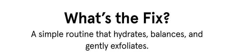 What's the Fix? A simple routine that hydrates, balances, and gently exfoliates.