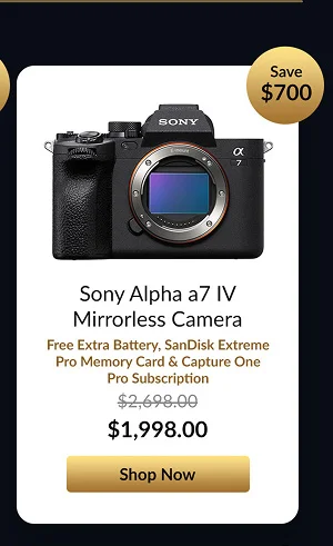 Sony Alpha a7 IV Mirrorless Camera  Free Extra Battery, SanDisk Extreme Pro Memory Card & Capture One Pro Subscription