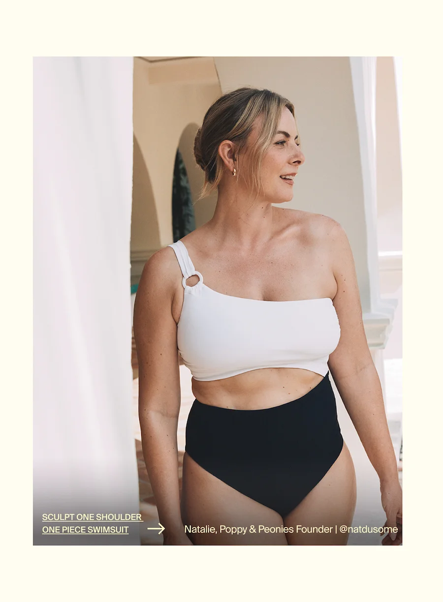 Sculpt one shoulder one piece swimsuit.