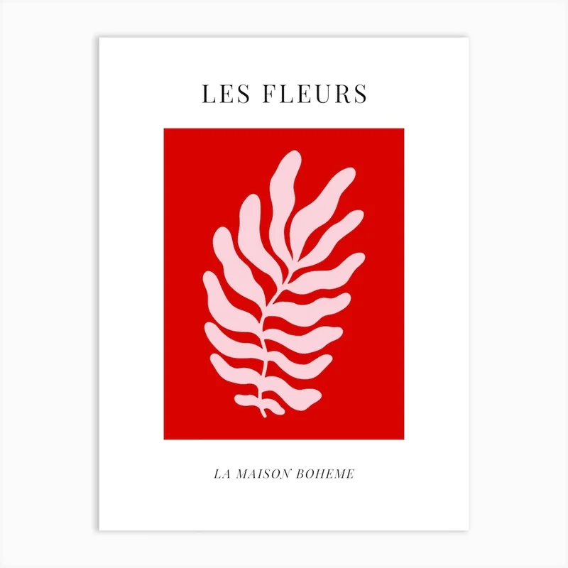 Image of Red & Pink Les Fleurs Art Print