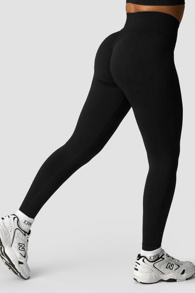 Image of Shape Seamless Hidden Scrunch Tights Black