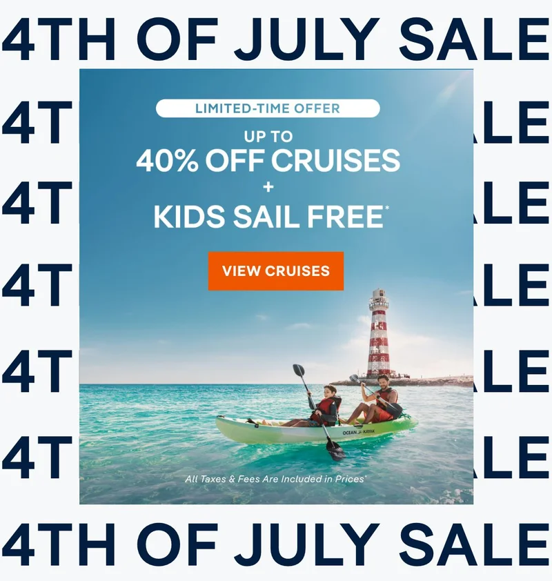 Limited Time Offer – Up to 40% Off Cruises + Kids Sail Free* – Click to View Cruises & Book Now – All Taxes & Fees Are Included in Prices* Limited Time Offer – Up to 40% Off Cruises + Kids Sail Free* – Click to View Cruises & Book Now – All Taxes & Fees Are Included in Prices*