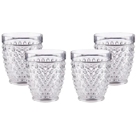 Image of Pier 1 Clear Acrylic Tumbler 13 oz Drinking Glasses (Set of 4)