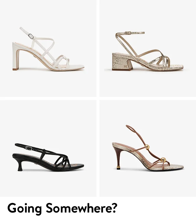 Strappy sandals in different heights.