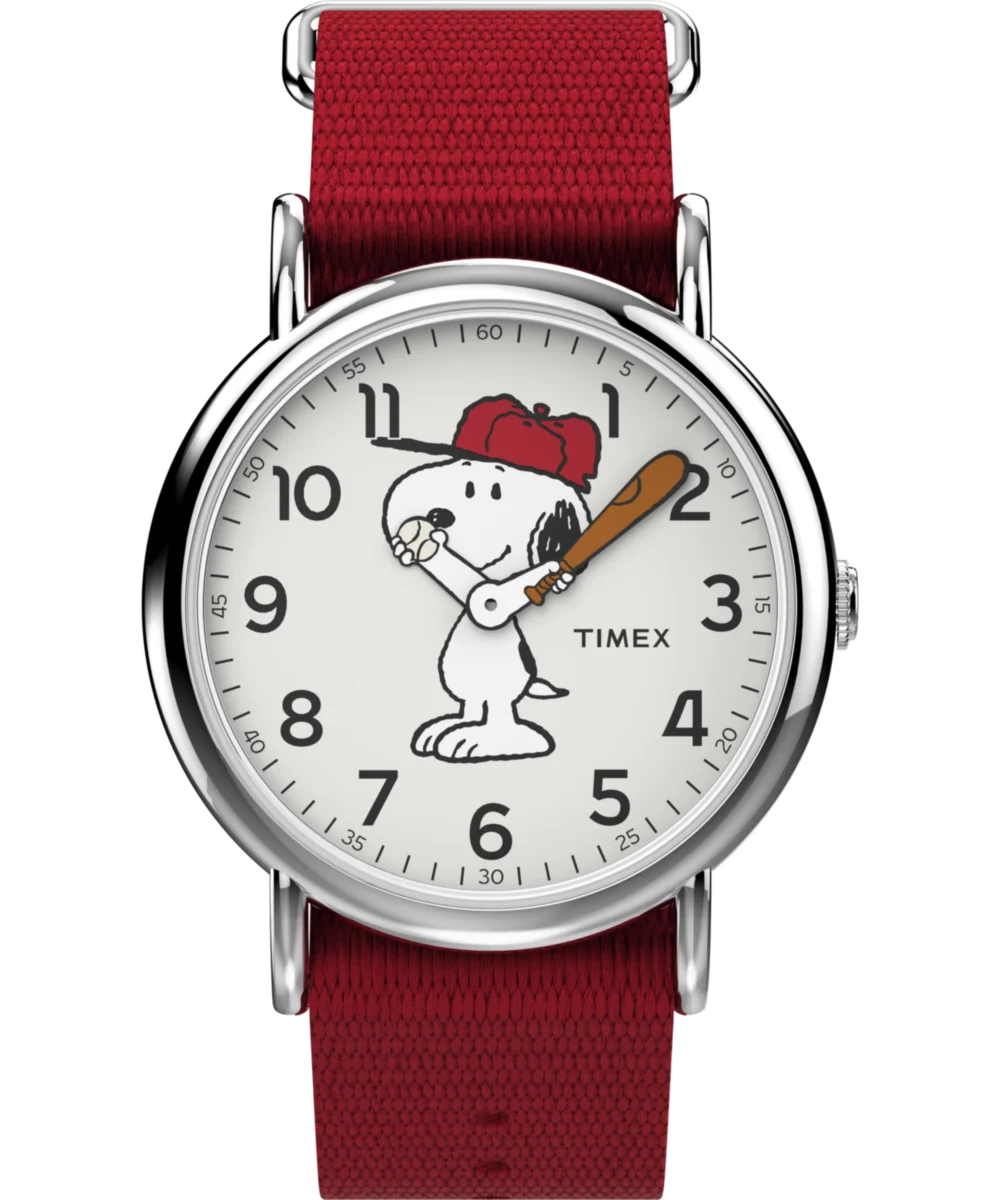 Image of Peanuts® x Timex Snoopy 38mm Fabric Strap Watch