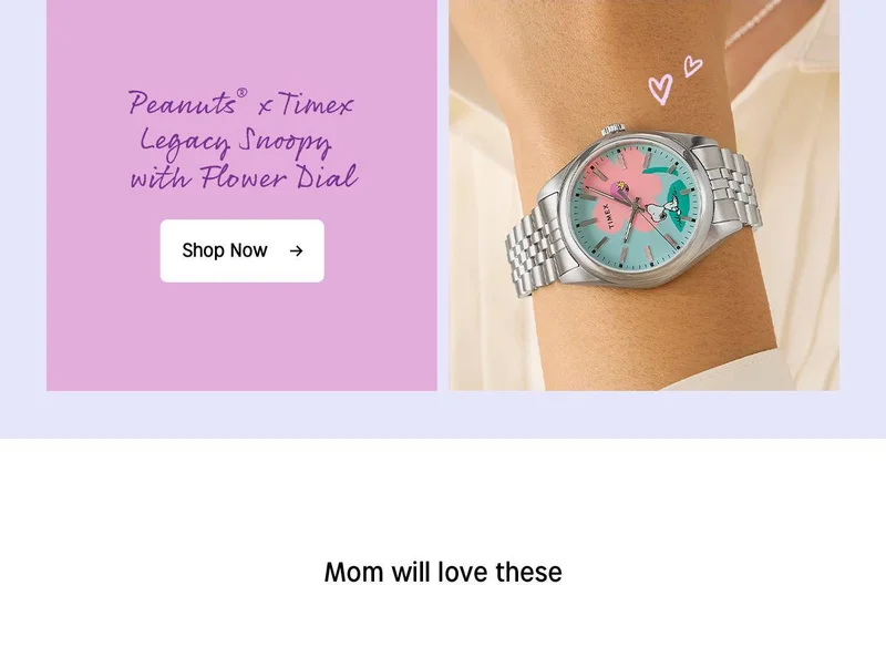 Shop Now (Peanuts x Timex Legacy Snoopy with Flower Dial) - Timex