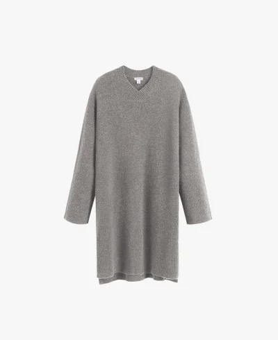 Alpaca Wool Sweater Dress Light Heather Grey