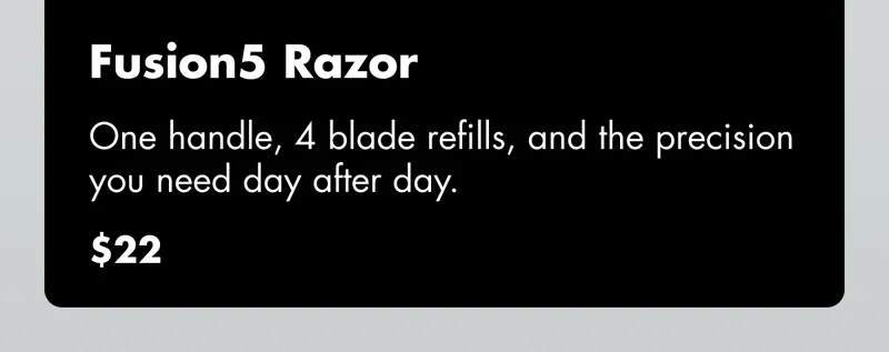 Fusion5 (1 Handle + 4 Refill Blades) - One handle, 4 refills, and the precision you need day after day. $22