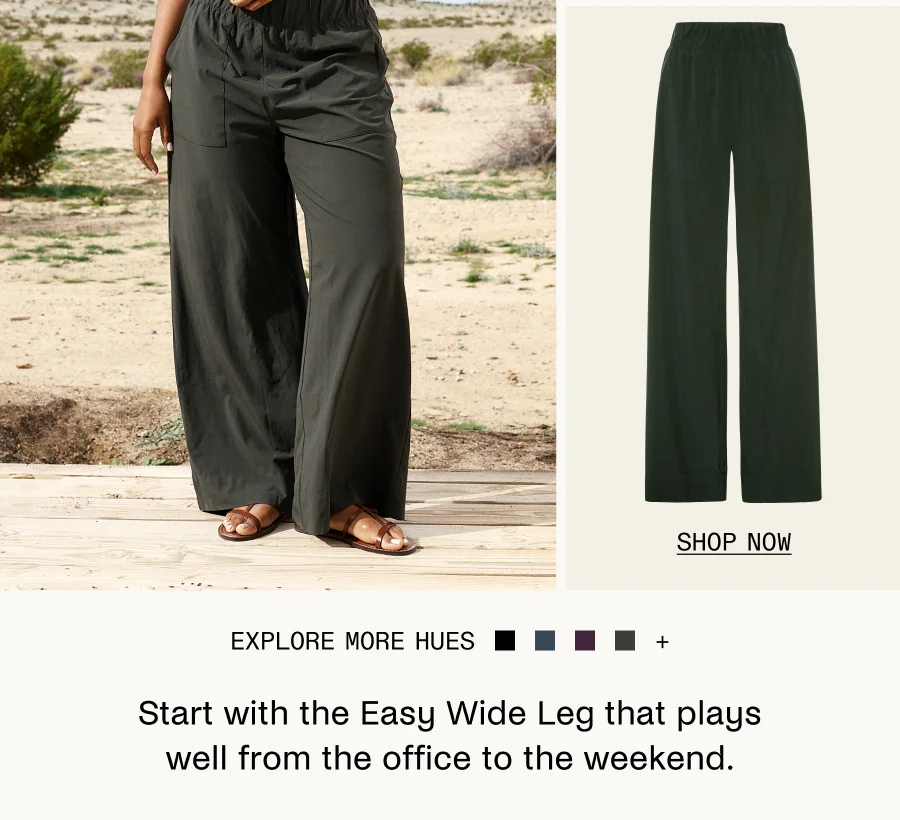 Easy Wide Leg Pant 31" in Slate Green