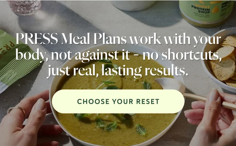 PRESS Meal Plans work with your body, not against it – no shortcuts, just real, lasting results.
