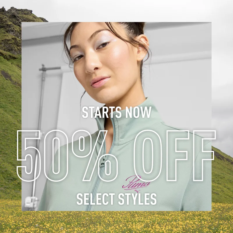 STARTS NOW | 50% OFF | SELECT STYLES