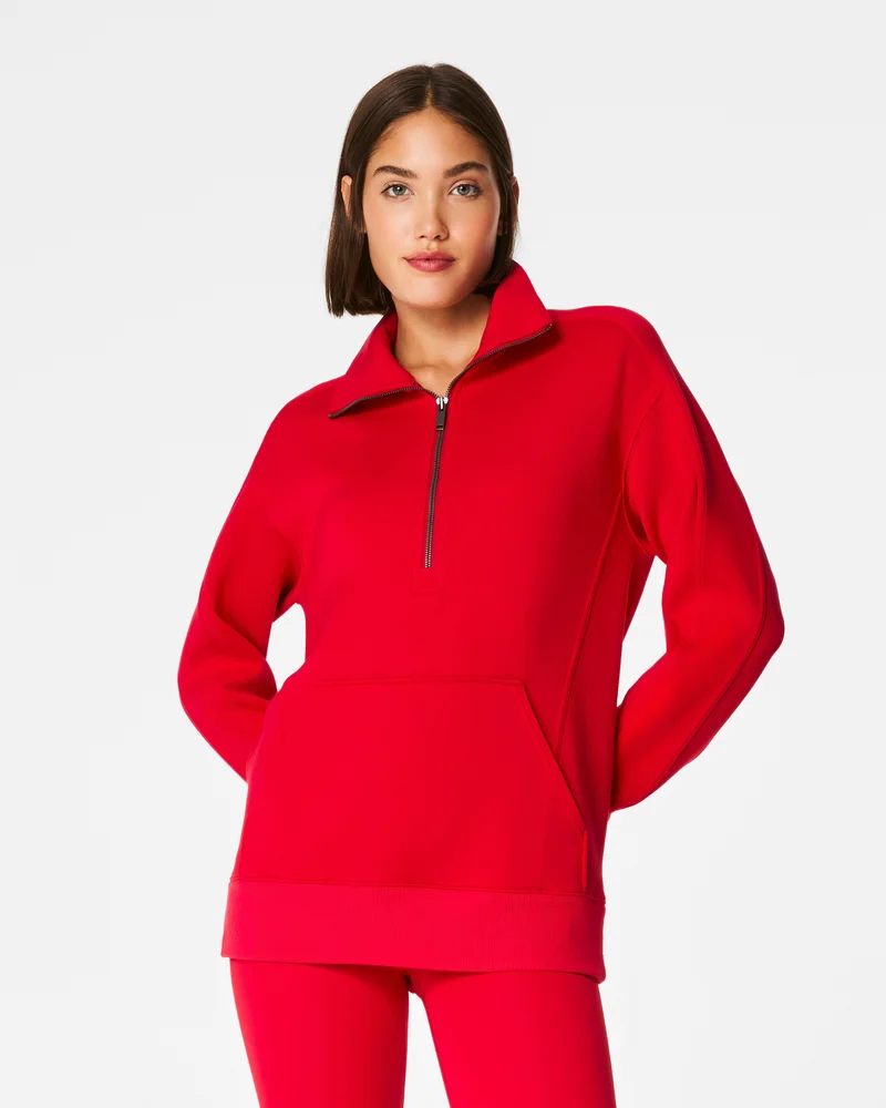 Image of Spanx Women's AirEssentials Luxe Half Zip Tunic Top