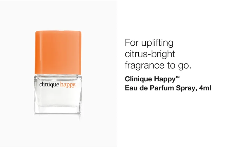 For uplifting citrus-bright fragrance to go. Clinique Happy™ Eau de Parfum Spray, 4ml