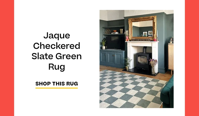 Jaque Checkered Slate Green Rug