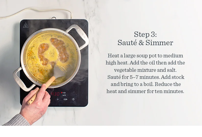 Step 3: Saute and simmer