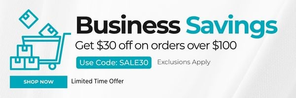 Business Savings Get $30 OFF on Orders Over $100. Use Code: discount code. Exclusions Apply. Shop Now. Limited Time Offer