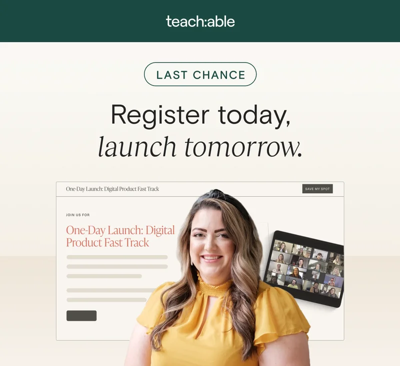 last chance - register today, launch tomorrow