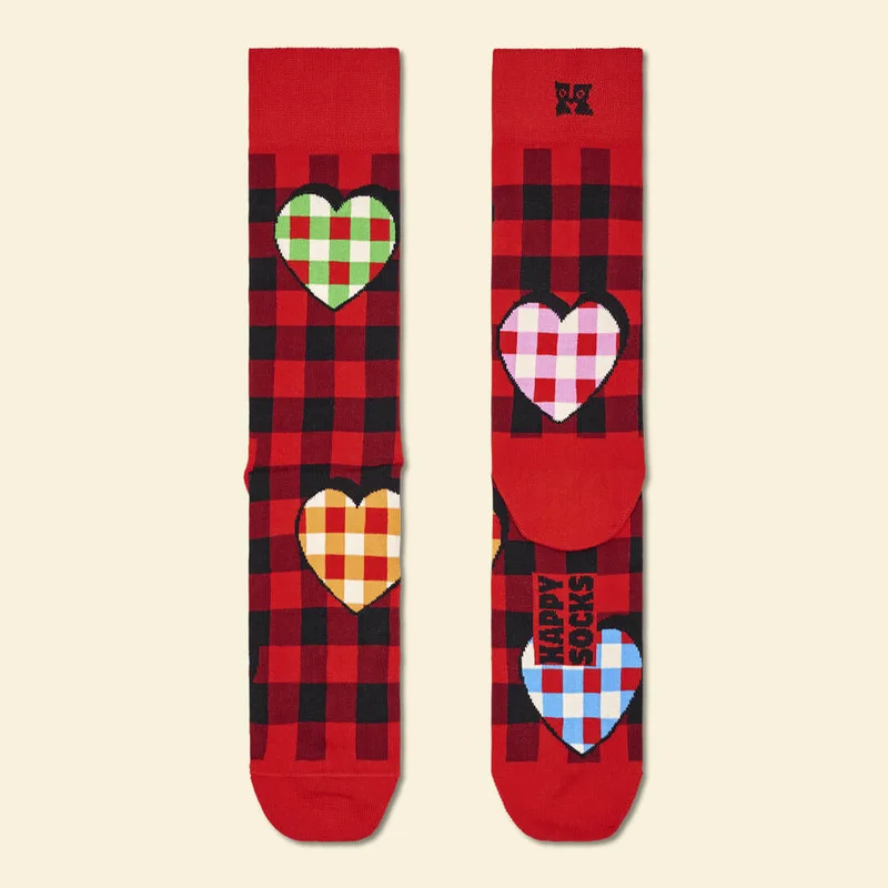 Checked Heart Sock