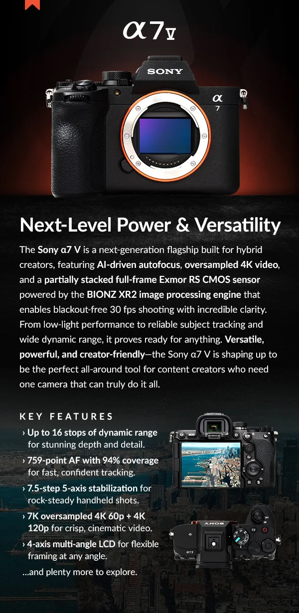 Sony  α7 V  Next-Level Power & Versatility