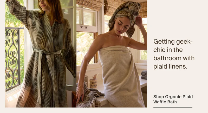 Shop Organic Plaid Waffle Bath