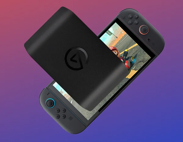 Switch 2 and 4K X on a colorful background.