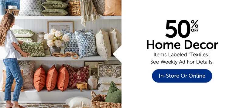 50% Off Home Decor - Items Labeled Textiles
