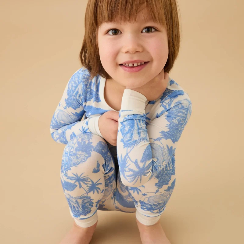Image of MORI x Desmond & Dempsey Blue Pajama Set