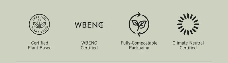 Certified Plant Based. WBE NC Certified. Fully-Compostable Packaging. Climate Neutral Certified.