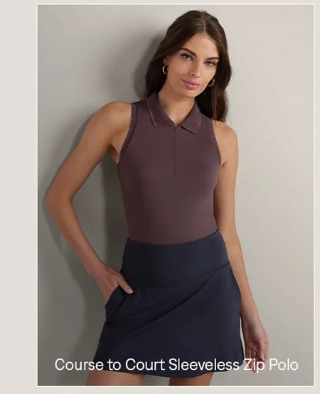 Course to Court Sleeveless Zip Polo