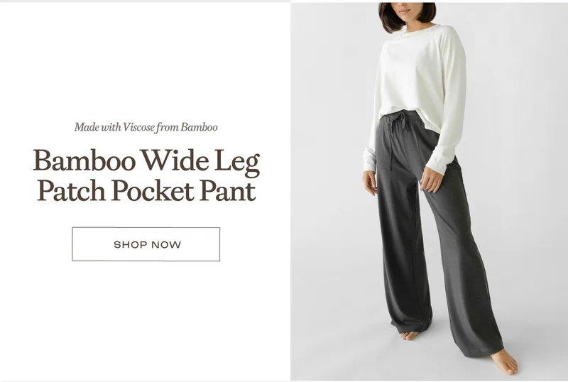 Bamboo Wide Leg Patch Pocket Pant - Shop Now