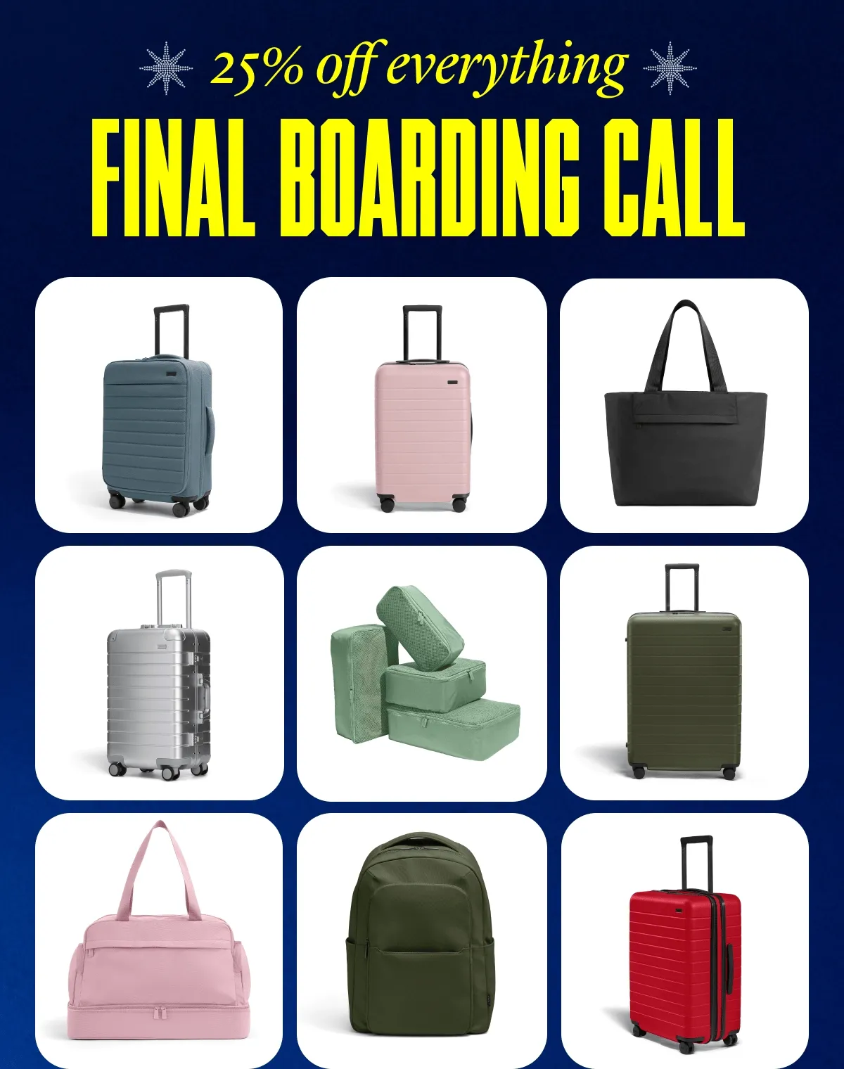 25% off everything: LAST CHANCE