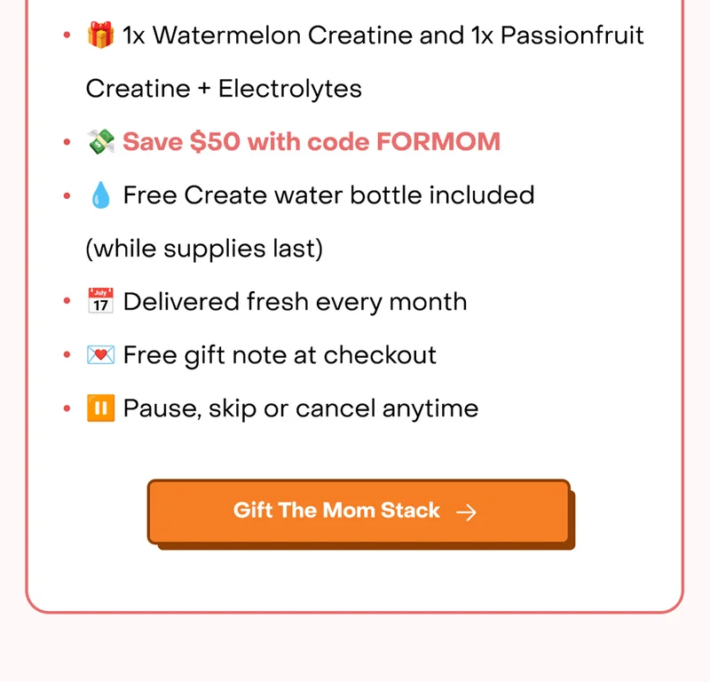 Save $50 with code FORMOM. Gift the Mom Stack.