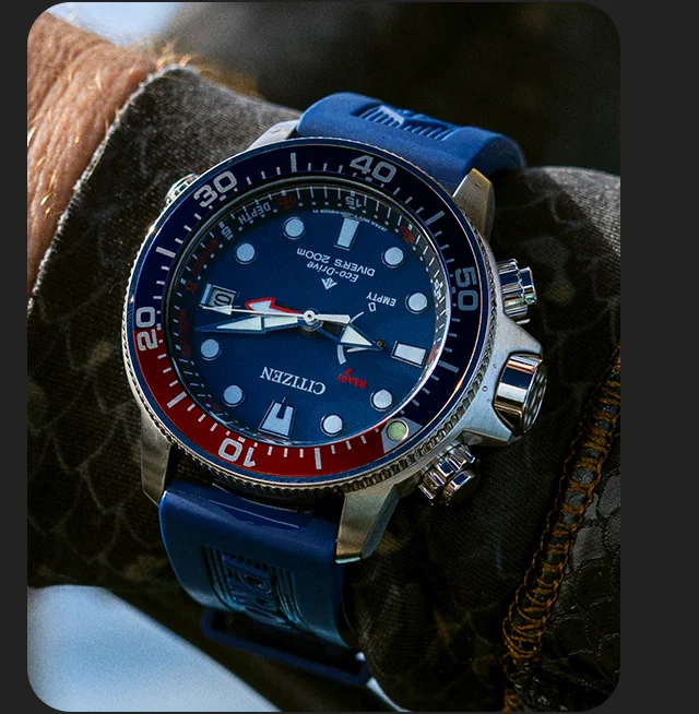 Promaster Aqualand, an iconic ISO compliant watch with maximum depth memory, rapid ascent alarm, auto start dive mode and power reserve indicator.