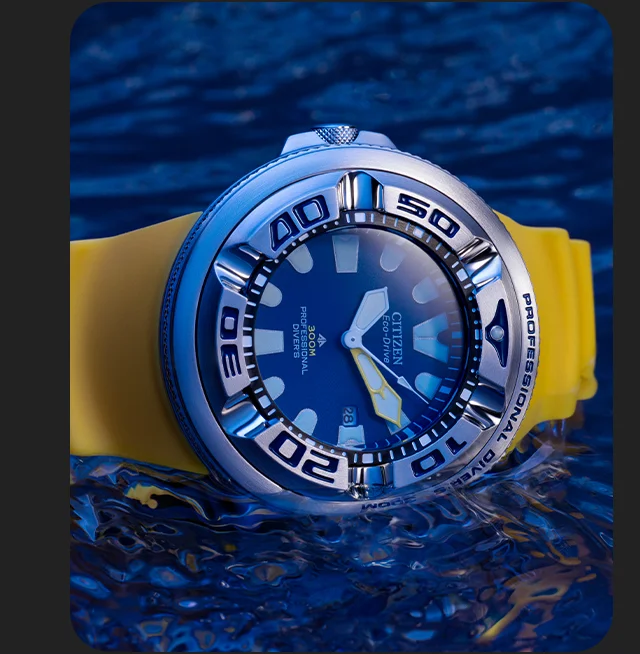 Promaster Dive cult-classic Ecozilla—with water resistance up to 300M and Eco-Drive technology.