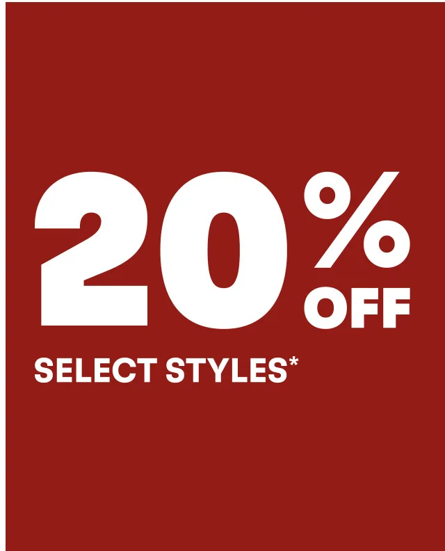 20% off select styles