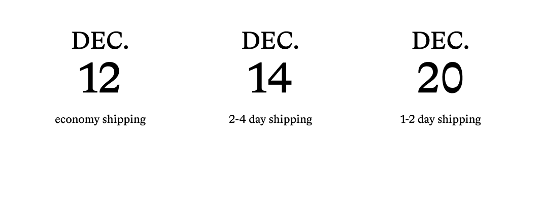 Shipping Cutoff Dates
