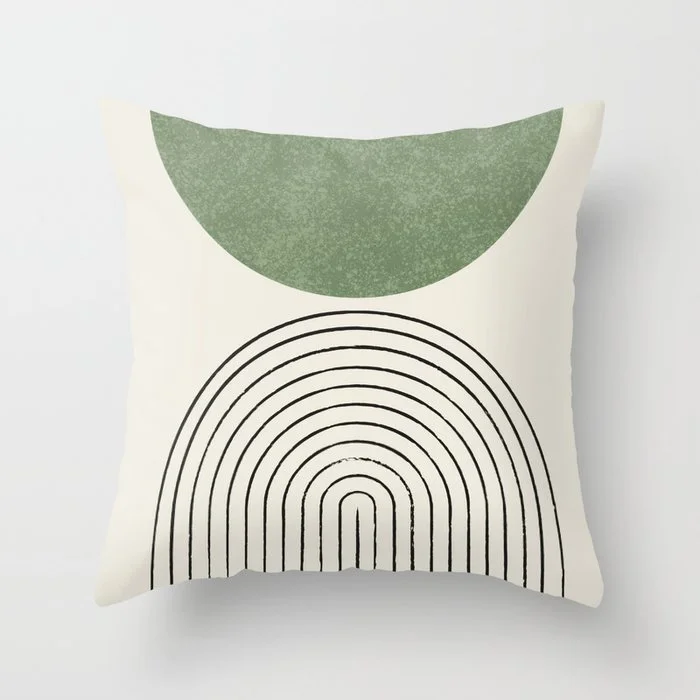 Arch balance green Throw Pillow Throw Pillow