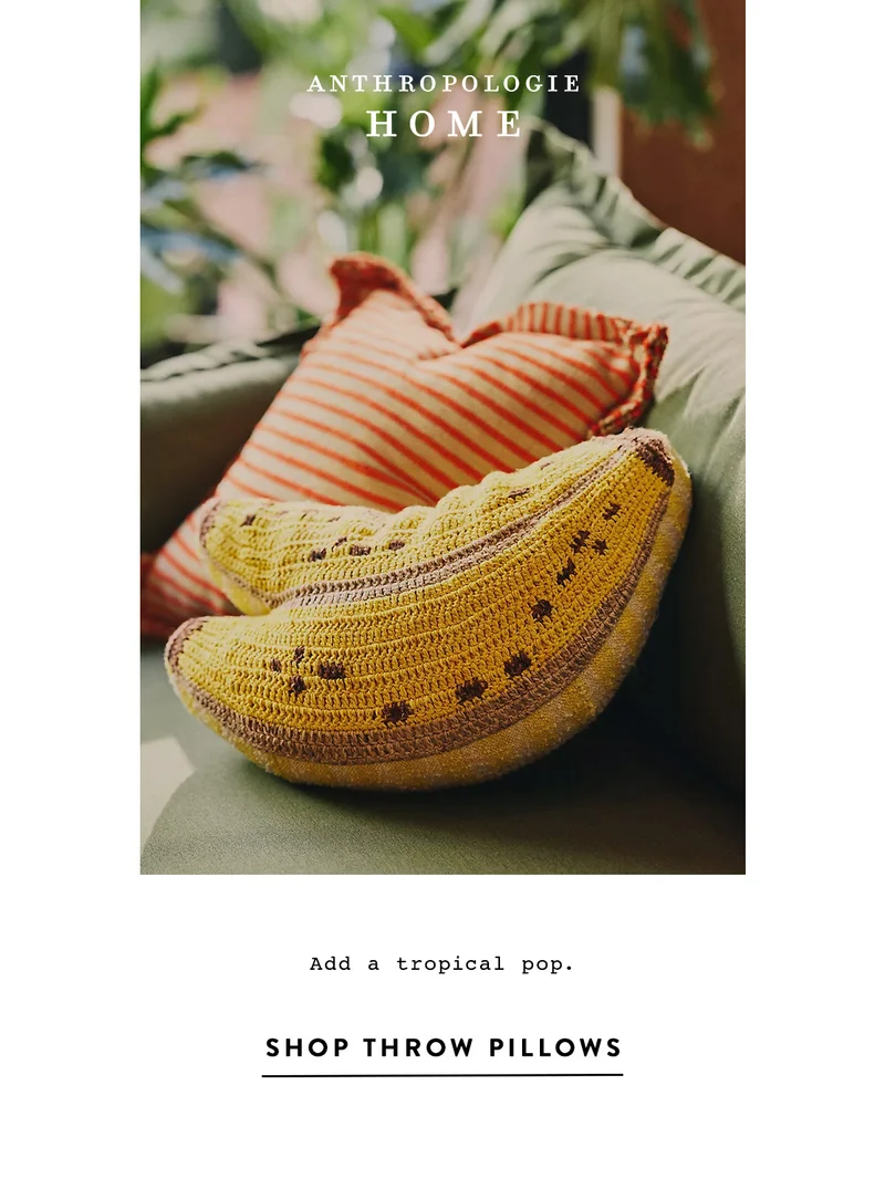 anthropologie home, add a tropical pop, shop throw pillows