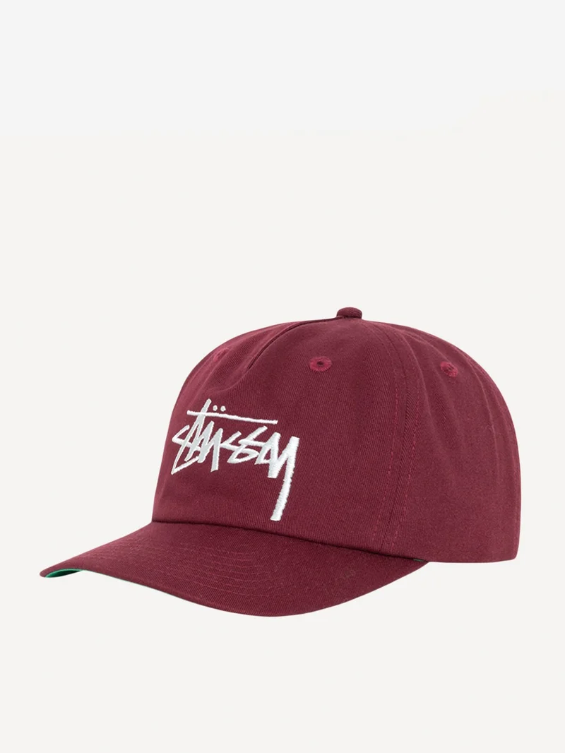 Image of Stussy Big Stock Mid Depth Cap - Plum