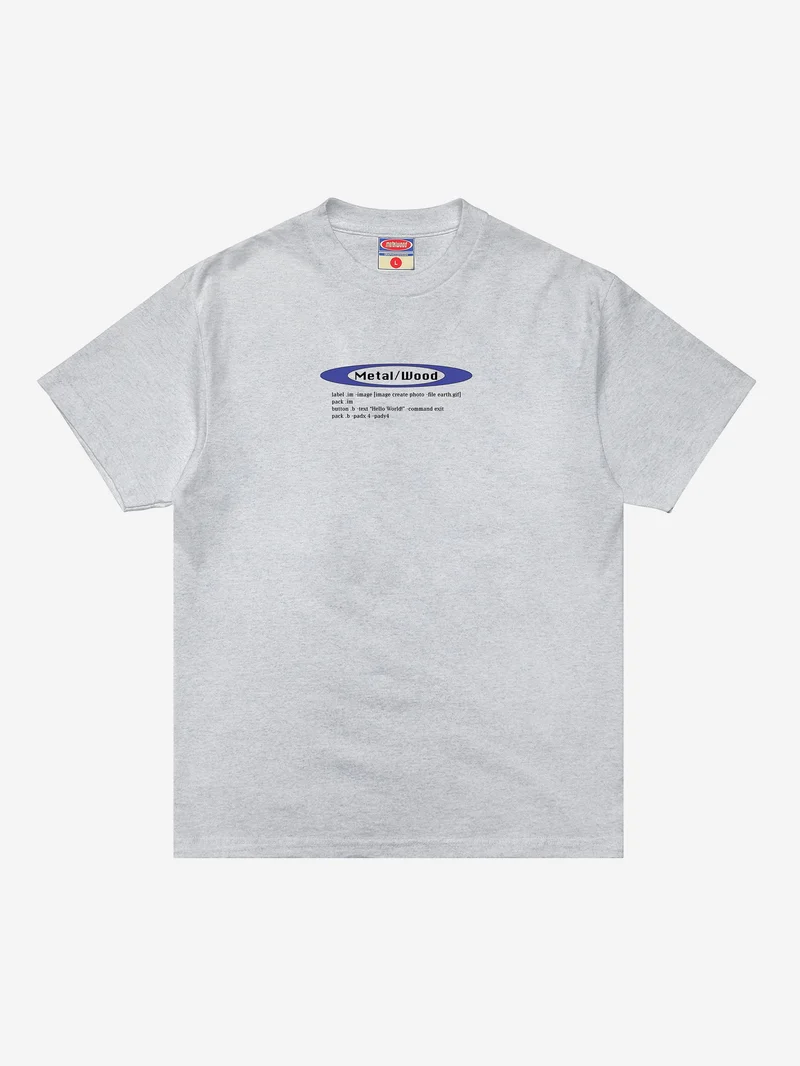 Image of metalwood Hello World T-Shirt - Heather Grey