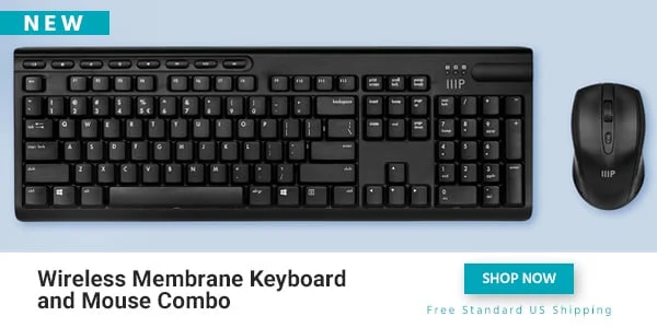 Wireless Membrane Keyboard and Optical Mouse Combo Full‑Size 104‑Key Keyboard and Wireless Mouse Free Standard US Shipping Shop Now