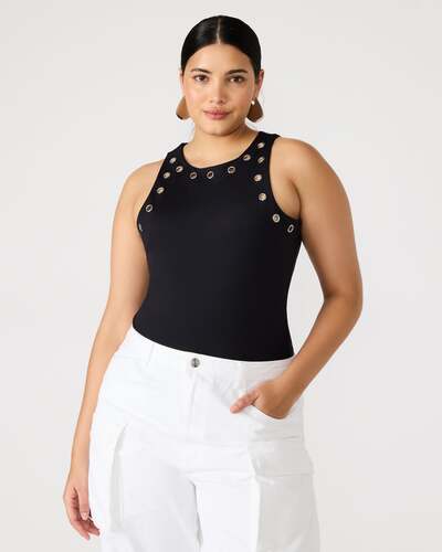 NICO GROMMET BODYSUIT BLACK
