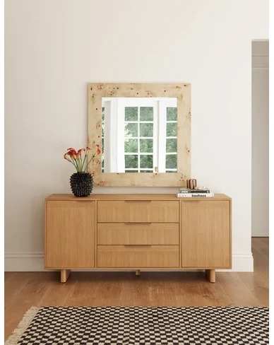 Bree Burl Wood Square Mirror