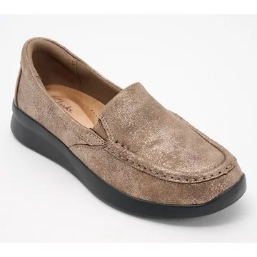 Clarks Collection Leather/Textile Slip-Ons - Ellowyn Lux