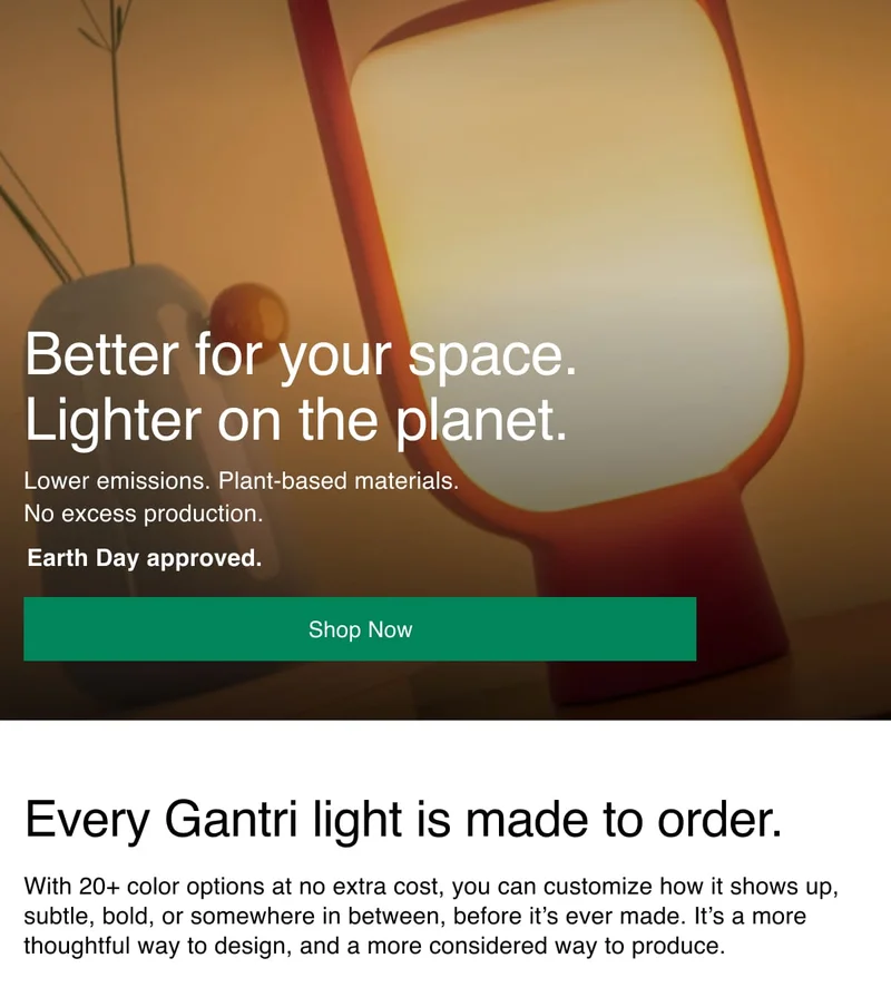 Better for your space. Lighter on the planet.