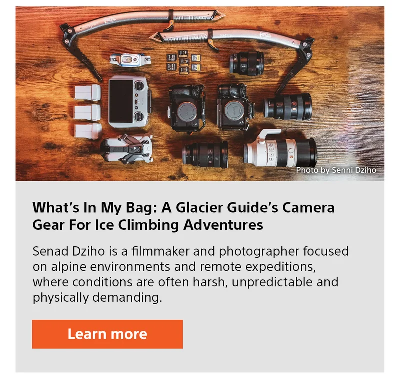 What's In My Bag: A Glacier Guide's Camera Gear For Ice Climbing Adventures | Learn more