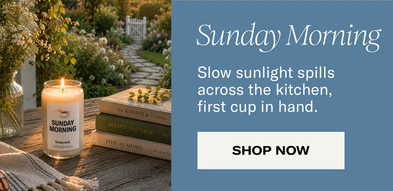 Sunday Morning | Slow sunlight spills across the kitchen, first cup in hand. | Shop Now