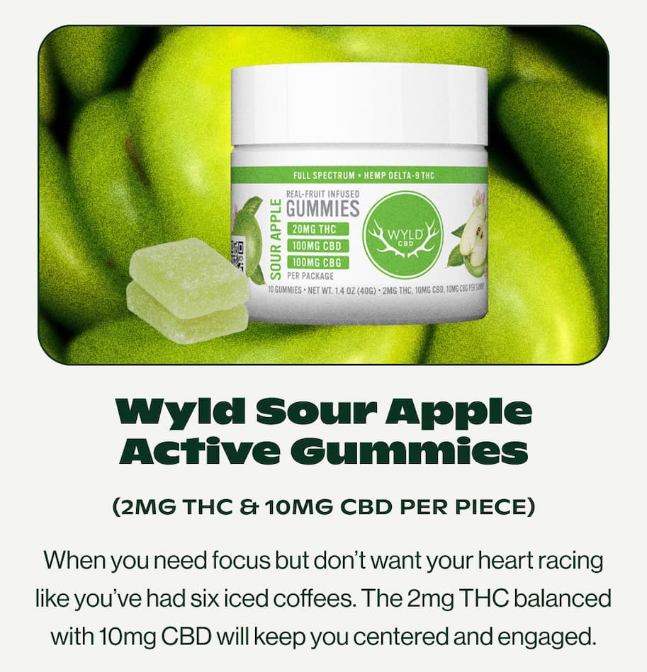 WYLD SOUR APPLE GUMMIES
